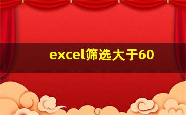 excel筛选大于60