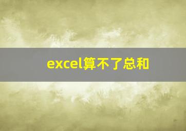 excel算不了总和