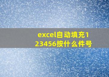 excel自动填充123456按什么件号