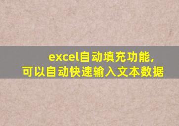 excel自动填充功能,可以自动快速输入文本数据