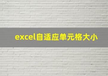 excel自适应单元格大小