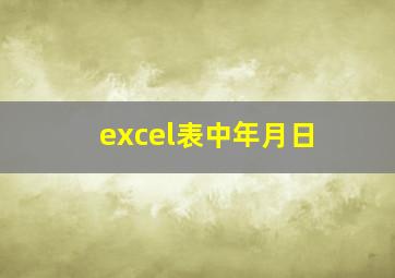 excel表中年月日