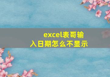 excel表哥输入日期怎么不显示