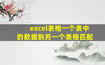 excel表格一个表中的数据到另一个表格匹配