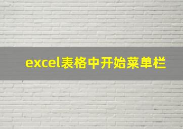 excel表格中开始菜单栏