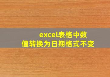 excel表格中数值转换为日期格式不变