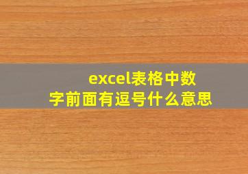 excel表格中数字前面有逗号什么意思