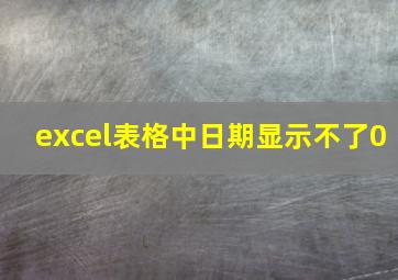 excel表格中日期显示不了0