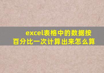 excel表格中的数据按百分比一次计算出来怎么算