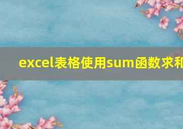 excel表格使用sum函数求和