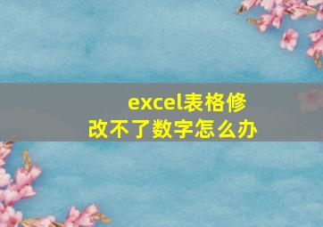 excel表格修改不了数字怎么办