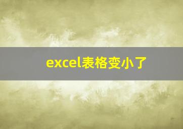 excel表格变小了