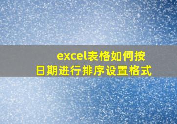 excel表格如何按日期进行排序设置格式