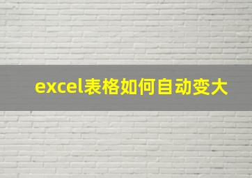 excel表格如何自动变大