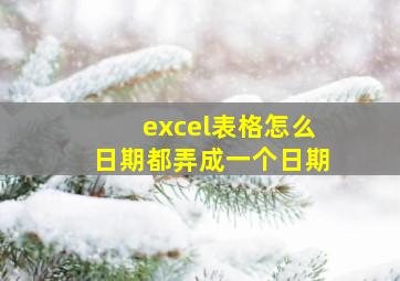 excel表格怎么日期都弄成一个日期