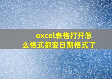 excel表格打开怎么格式都变日期格式了