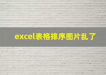 excel表格排序图片乱了