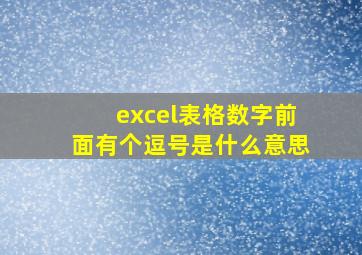 excel表格数字前面有个逗号是什么意思