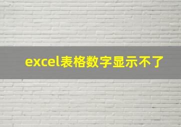 excel表格数字显示不了