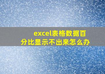 excel表格数据百分比显示不出来怎么办