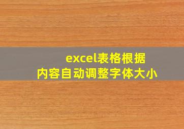 excel表格根据内容自动调整字体大小