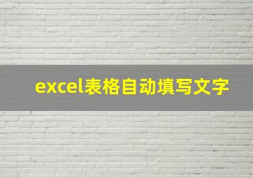 excel表格自动填写文字