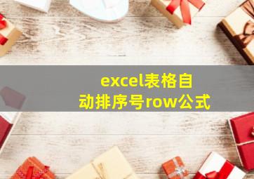 excel表格自动排序号row公式