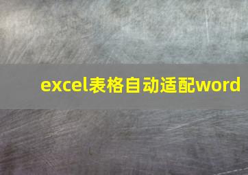 excel表格自动适配word