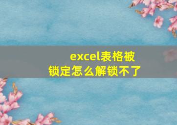 excel表格被锁定怎么解锁不了