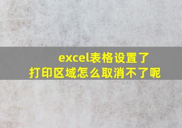 excel表格设置了打印区域怎么取消不了呢