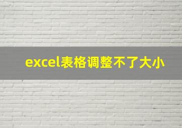 excel表格调整不了大小