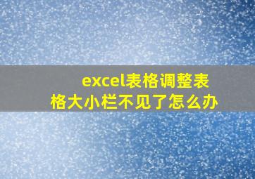 excel表格调整表格大小栏不见了怎么办