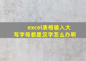 excel表格输入大写字母都是汉字怎么办啊