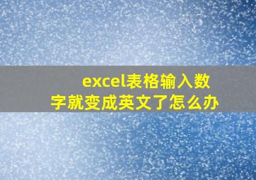 excel表格输入数字就变成英文了怎么办