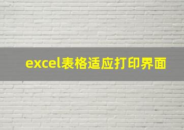 excel表格适应打印界面