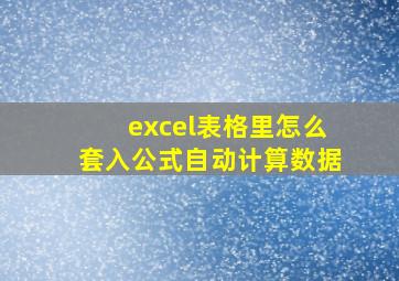 excel表格里怎么套入公式自动计算数据