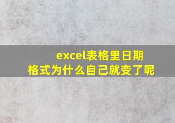 excel表格里日期格式为什么自己就变了呢