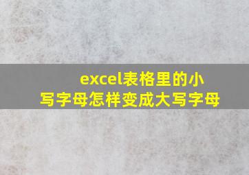 excel表格里的小写字母怎样变成大写字母