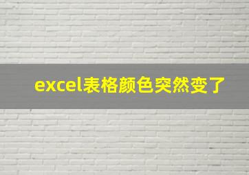 excel表格颜色突然变了