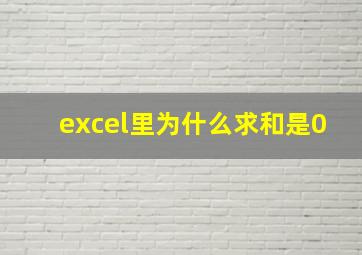 excel里为什么求和是0