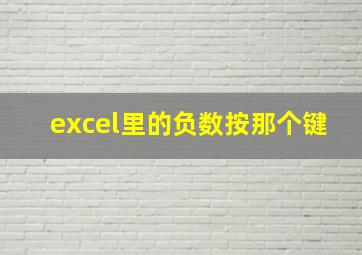 excel里的负数按那个键