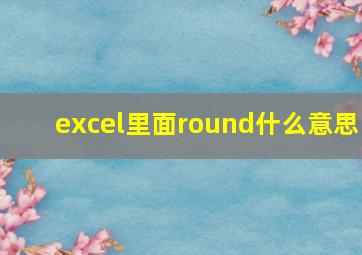 excel里面round什么意思