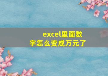 excel里面数字怎么变成万元了