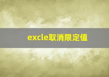 excle取消限定值