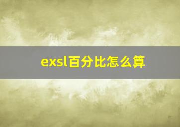 exsl百分比怎么算