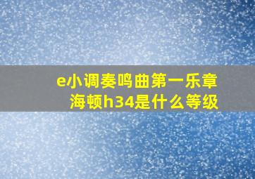 e小调奏鸣曲第一乐章海顿h34是什么等级