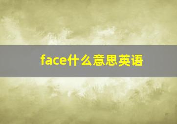 face什么意思英语