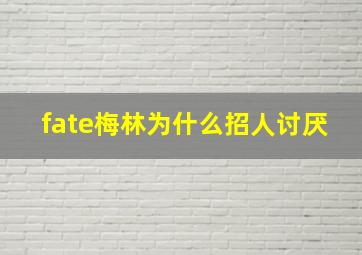 fate梅林为什么招人讨厌