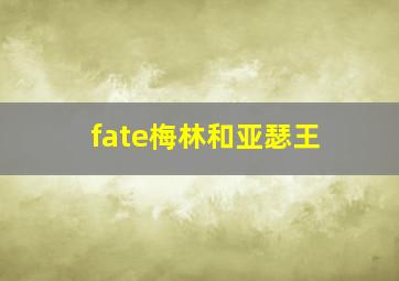 fate梅林和亚瑟王