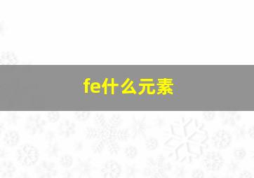 fe什么元素